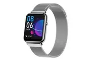 Bluetooth Smart Watch 1.69" 2.5D Touch Screen Call Heart Rate Blood Pressure BT 5.0 - Silver Metal