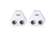 2x Crest Right Angle Television Antenna Splitter Adapter Male to 2x Female White