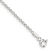 Sterling Silver 1.5mm Solid Rope Chain Anklet 10"