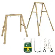 Lifespan Bloom Growable Swing Set with Baby Seat (Green), Belt Swing & Trapeze