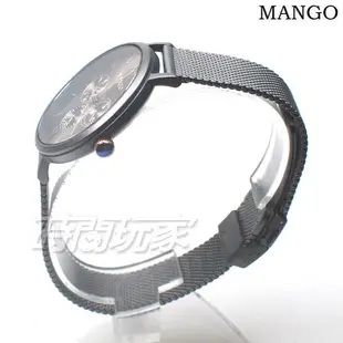 (活動價) MANGO 簡約時尚 三眼多功能 女錶 防水 米蘭帶 藍寶石水晶 灰黑色 MA6766L-GY
