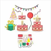 XMZZMX Birthday Party Cake Metal Cutting Dies for Card Making, Paper Embossing Die Cuts Kit Templates, Storage Pockets Supplies, Photo Frame Album DIY Scrapbooking Stencils Sets