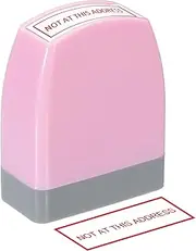 uxcell No at This Address Notice Stamp Self Inking, Red Ink Office Stamps Pre Inked Message Stamp Refillable Business Stamp, Pink