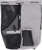 Mesh Swim Bag Drawstring Nylon PVC Beach Backpack with Wet Dry Pocket for Swimming Surfing Water Sports Travel