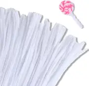 100 Pieces Pipe Cleaners Chenille Stem, White Pipe Cleaners Craft, Fuzzy Sticks