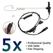 5x PTT Clear Acoustic Tube Earpiece for Motorola XPR7550 XPR7580e APX6000 APX900