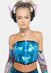Cobalt Astro Vision Vinyl Corset Top