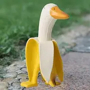 Eousera 6'' Tall Cute Banana Duck Outdoor Statues Decor, Weird Garden Gifts for Housewarming Birthday Halloween Christmas, Funny Yard Sculptures Lawn Patio Ornaments Decorations