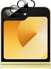 GIOPUEY Pack of 2 [Full Protection] Camera Protection Compatible with Samsung Galaxy Z Flip 7, HD Glass Screen Protector [Anti Fingerprint] Camera Protector