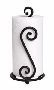 PAPER TOWEL HOLDER Metal Hand Forged Stand Up Holder Decorative Black RTZEN