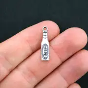 BULK 50 Beer Bottle Charms Antique Silver Tone - SC3472