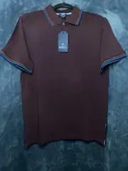 New, Ben Sherman, Burgundy Short Sleeve Polo Shirt, Small For Men.