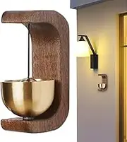 Wood Doorbell Chime - Retro Magnetic Entry Bell, Small Loud Bell for Door | Adhesive Wooden Bells for Iron Surfaces, Home Decor Entry Chime for Storefront, Restaurant, Refrigerator, Door Frame