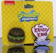 Nickelodeon Spongebob Krabby Patty & Krusty Krab 2 Pin Set NEW
