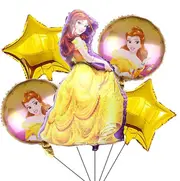 5PC Belle Disney Princess Foil Balloon Set Birthday Party Supplies Decoration