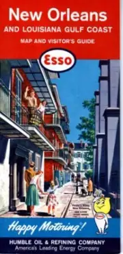 1962 Esso Road Map: New Orleans and Louisiana Gulf Coast NOS