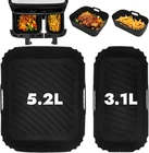 Silicone Inserts for Tefal EY9018 Dual Easy Fry 5.2/3.1 L, Moulinex 8.3 L, Ce...
