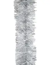 2.5m FROSTED SILVER Christmas Tinsel 75mm wide