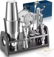 Pro Cocktail Shaker Set Mixology Bartender Kit- Extra Thick Stainless Steel |