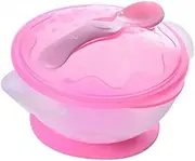 GLSTOY Suction Bowls with Spoon Spill Proof Feeding Set Pink Non Slip Design for Easy Mealtime Bowls for Smoothies and More