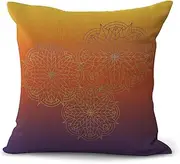 Cushion covers Cushion Covers Red Pink Mandala Outdoor Cushions Square Sofa Cushions Garden Cushions Outdoor Cushion Covers Bedroom Office Car Decorative Cushion Covers 45 x 45(Orange Yellow Mandala,(