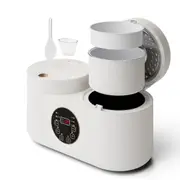 YOPOWER Rice Cooker&Slow Cooker, Double Stew Pot Individual Easy, Multicooker with 4L(2L+2L) Ceramic Pot Steam Trays for Rice, Soup, Meal Prep - 24H Timer
