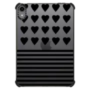 iPad mini (6th gen) iPad Impact Case Heart Stripes Black on White