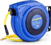 Air Hose Reel Retractable 3/8" Inch X 65' Feet Premium Commercial Flex Hybrid Po