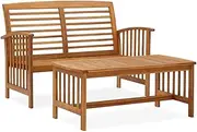 Acacia Wood Garden Lounge Set - Outdoor Furniture, Patio Bench, Coffee Table, Garden Chairs, Deck Seating, Small Balcony - 2 Piece