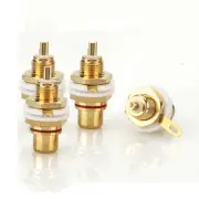 4pcs Gold Plated RCA Female Chassis Socket HIFI Audio Amplifier Speaker Terminal