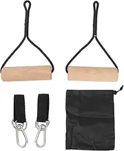 Wooden Gymnastic Rings Portable Pull Up Handles Arm Strength Trainer for Outdoor Home Gym with Storage Bag Enhance Arm Strength and Improve Physical Fitness