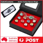Anime Naruto Cosplay Member's Ring Set New In Box + Anti Leaf Village Headband