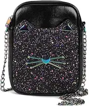[AFKOMST] Cute Crossbody Purse for Teen Girls Sparkly Cat Purse and Small Crossbody Bags for Women Gift with Chain Strap