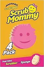 Scrub Daddy Scrub Mommy Assorted 4 Pack, Dual Sided Scrubbing Sponge, Alternative to Non Scratch Scourers, Cleaning Sponges for Washing Up, Dish Scrubber, as used by Mrs Hinch, FlexTexture Firm & Soft