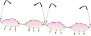 [BESTYASH] 2pcs Cloud Sunglasses Summer Disco Glasses Women Sunglasses Prom Props Trendy Glasses Party Sunglasses Funky 90s Sunglasses Party Favor Glasses Accessories Polarized Men and Women