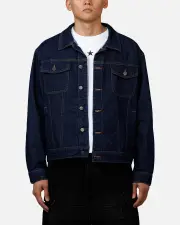 [SAINT MORTA] Saint Morta Boxy Denim Jacket Indigo/tan - Size M M Indigo/Tan