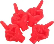 Luxshiny 4pcs Finger Shape Tire Valve Caps Red Air Valve Stem Caps for Cars Motorcycles Bicycles Durable Fun Design Performance