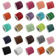 Waxed Cotton Thread Cord, Mixed Colors, 1mm, 100 yards/300 feet
