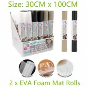 2 Rolls Thin EVA Foam Mats Non Slip Waterproof Liner Drawer Placemat Kitchen