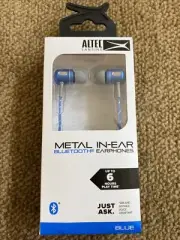 Altec Lansing Bluetooth In-Ear Metal Earphones + Voice Assistant Blue Free Ship