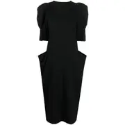[Bite Studios] Bite Studios Short-sleeve Wool Midi Dress M BLACK