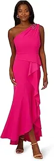 [Adrianna Papell] Women's Beaded Knit Crepe Gown