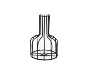 puluofuh Iron Vase Anti-broken Drop-resistance Detachable Non Slip Bottom Water-storable Built-in Glass Tube Nordic Greenery Vase Home Decor-B Black