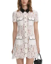 Self-Portrait Contrast Collar Mini Dress