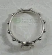 St Mary MacKillop Rosary Ring 17mm (internal), Silver Tone Metal