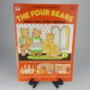 UNCUT The Four Bears A Paper Doll Playbook Inside & Outside Play Scene Whitman