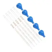 5pcs 5ml Dropper Pipettes Lab Graduated Scaled Tool with Blue Rubber Cap