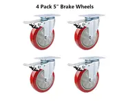 Oweite 5" Swivel Caster Wheels with Brake, 4 pcs Heavy Duty Casters, Total Capacity 400kg for Office Chair Trolley Furniture