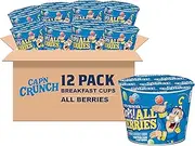 Cap'n Crunch Breakfast Cereal, Oops All berries, 1.12 Oz Individual Cups (12 Pack)