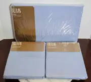 VINTAGE LOT BILL BLASS SEALED COMBED COTTON TWIN FLAT SHEET & PILLOW CASES BLUE